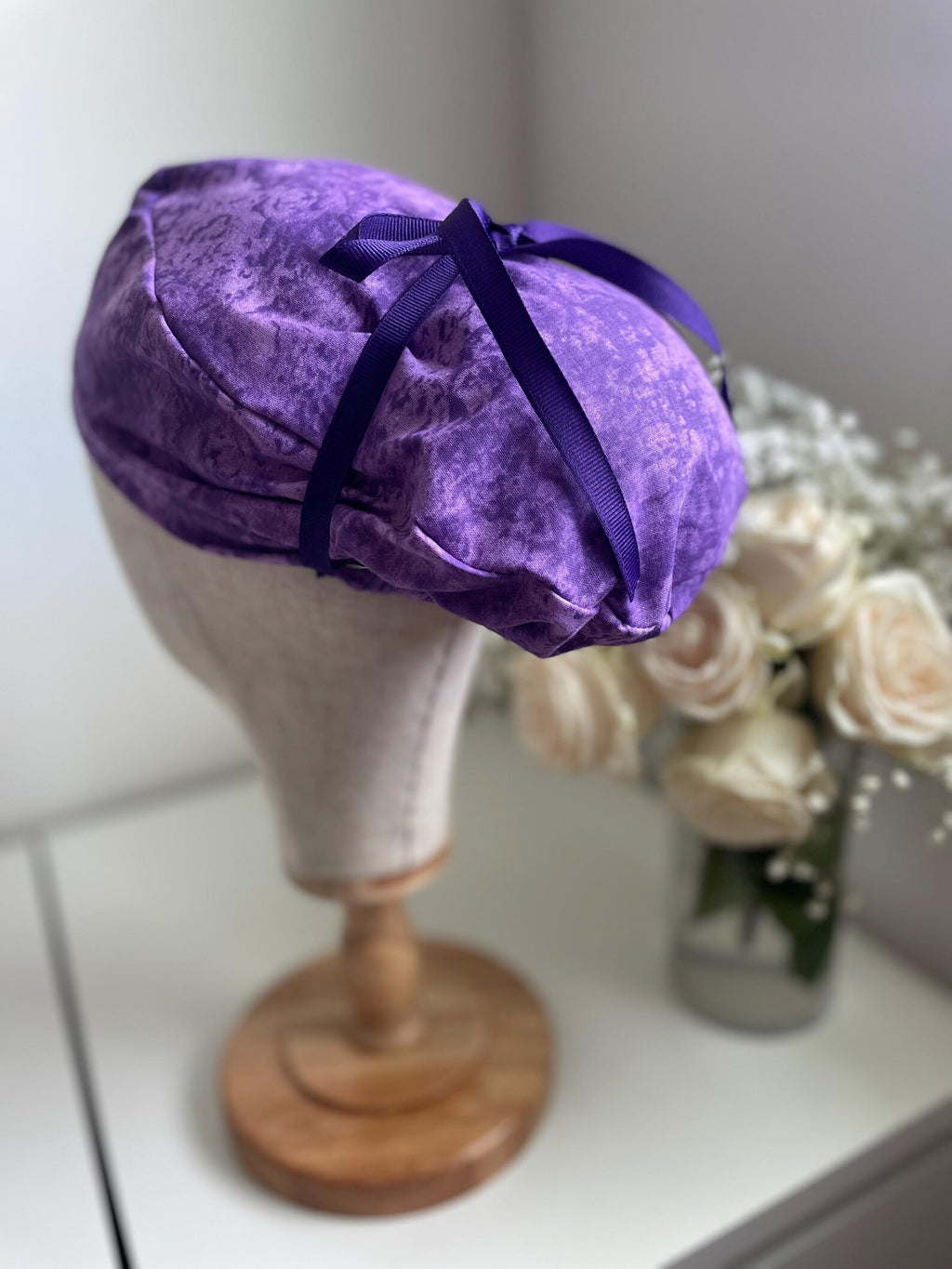 Purple Cotton scrub Cap