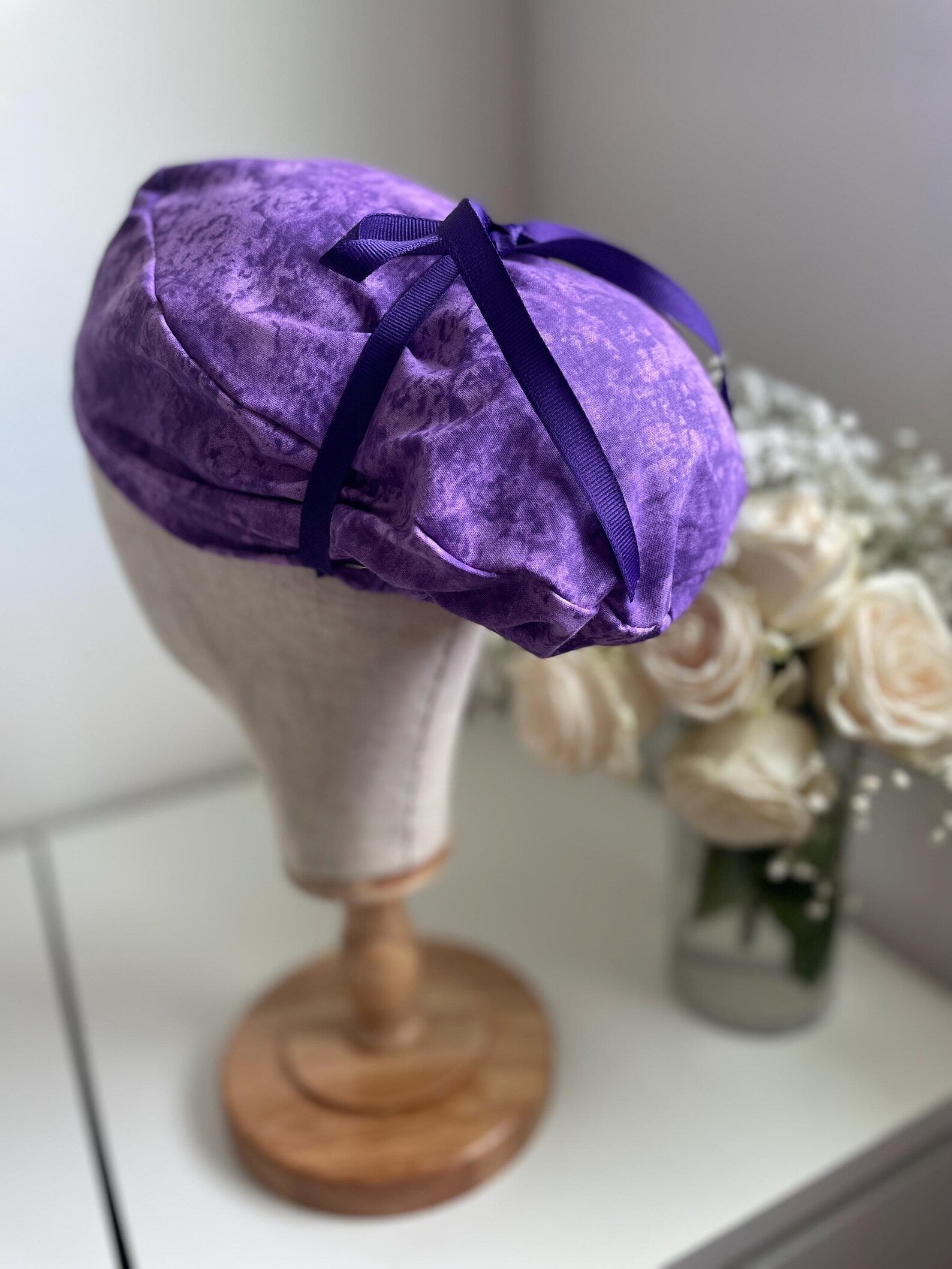 Purple Cotton scrub Cap