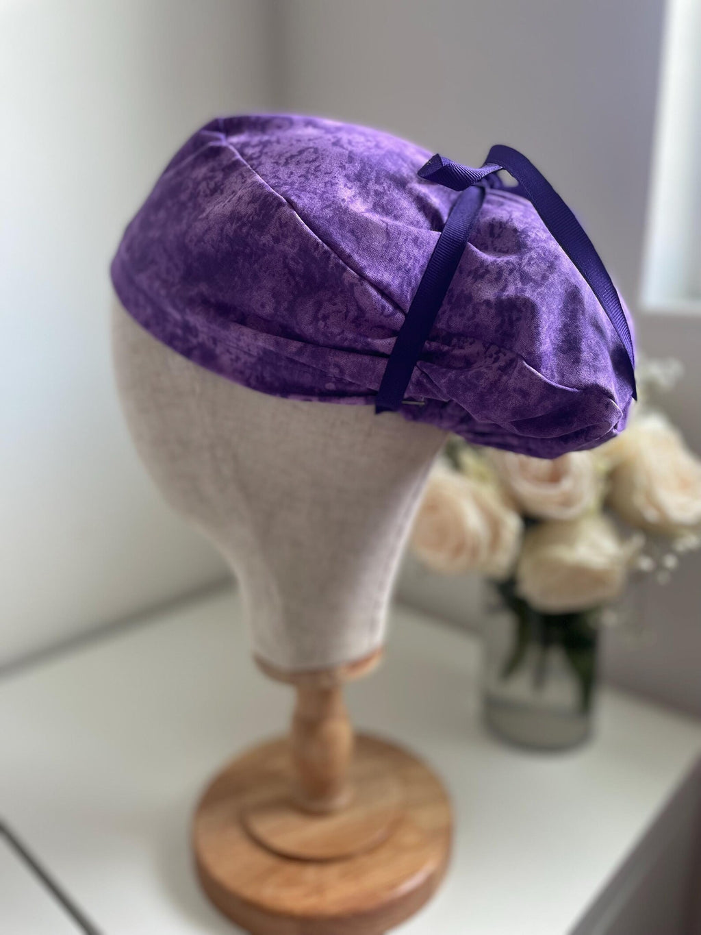 Purple Cotton scrub Cap