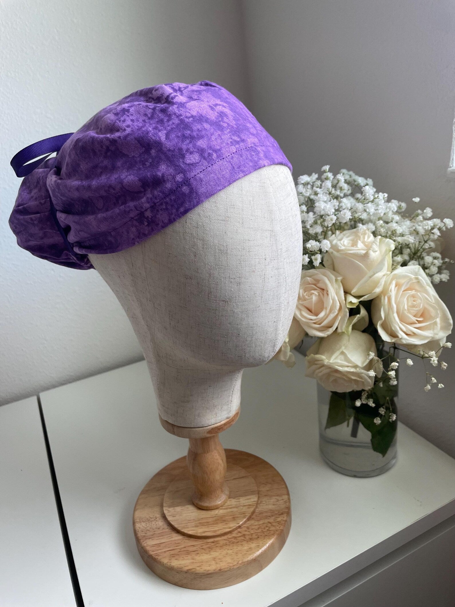 Purple Cotton scrub Cap