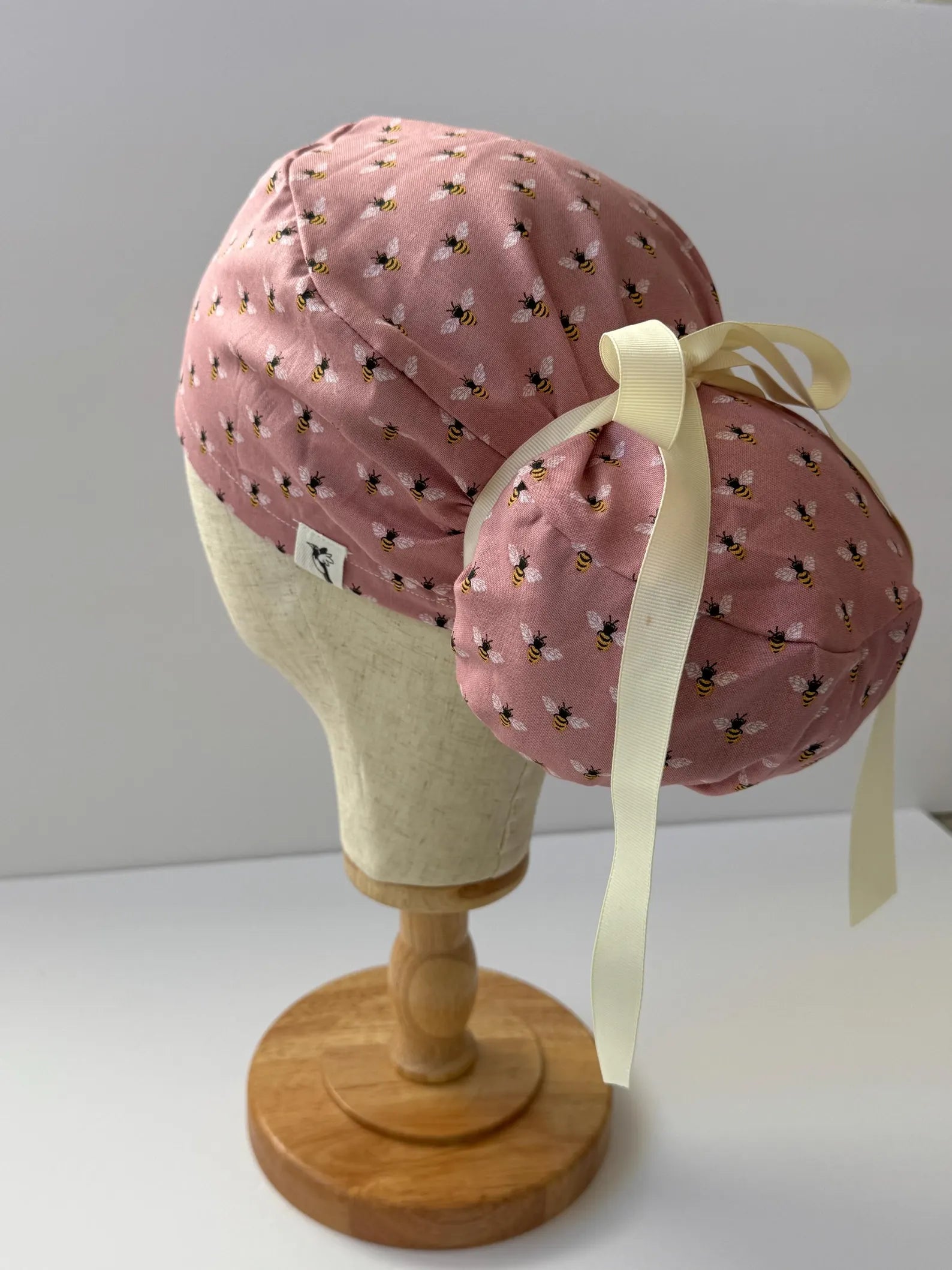 Vintage Pink Bee Scrub Cap