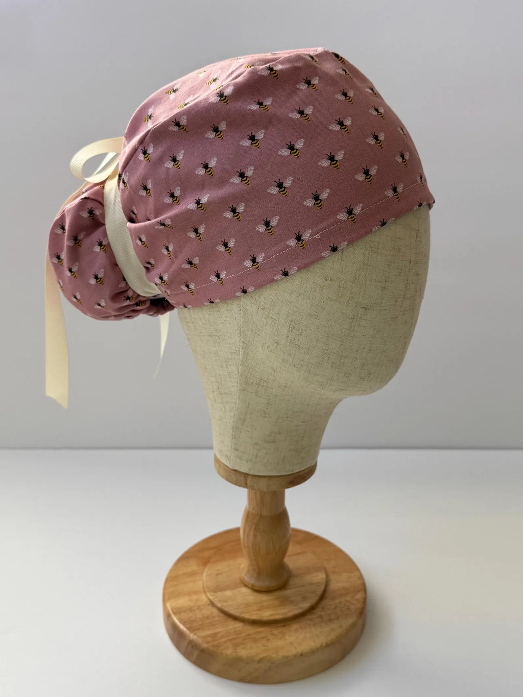Vintage Pink Bee Scrub Cap