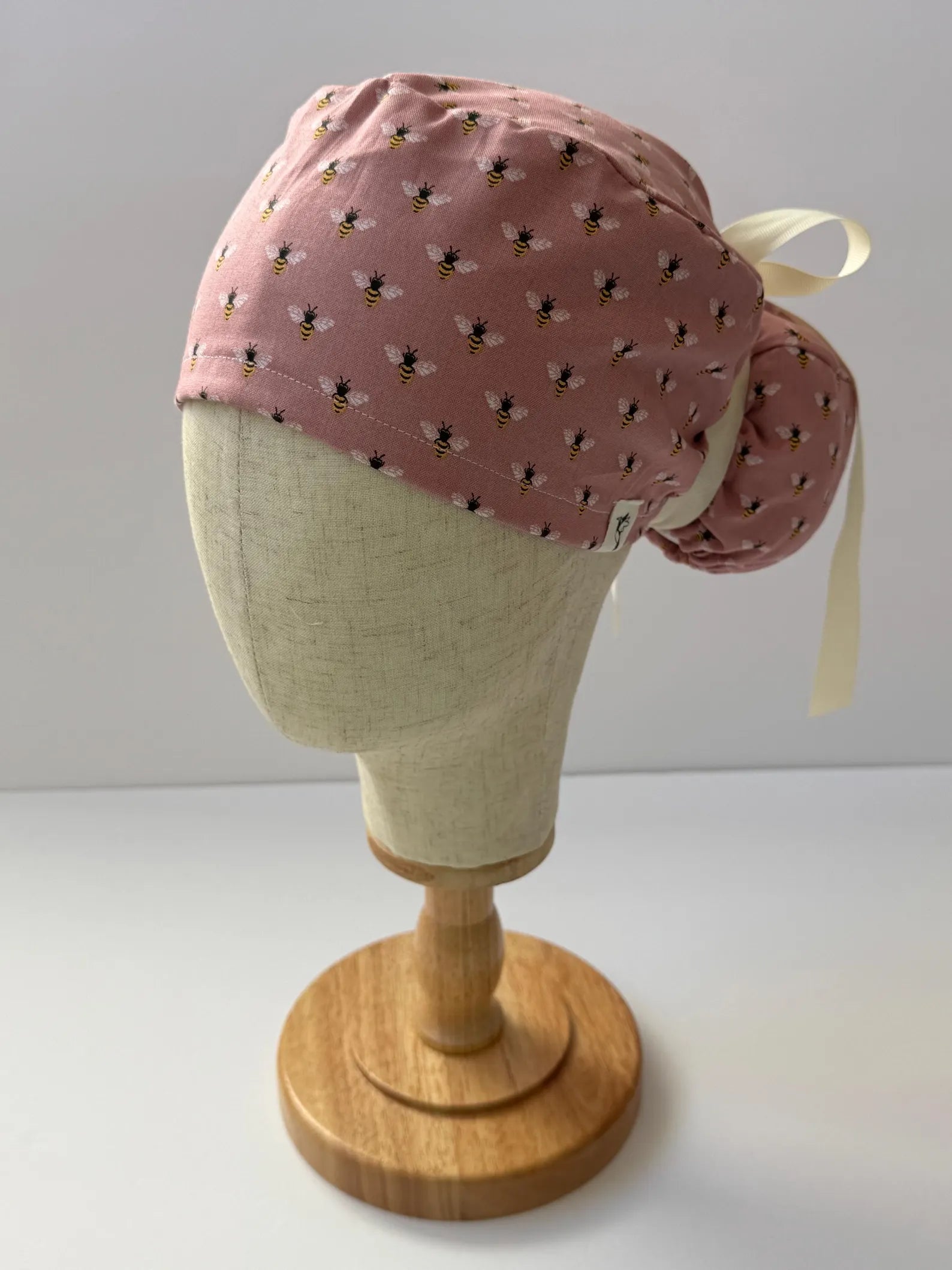 Vintage Pink Bee Scrub Cap