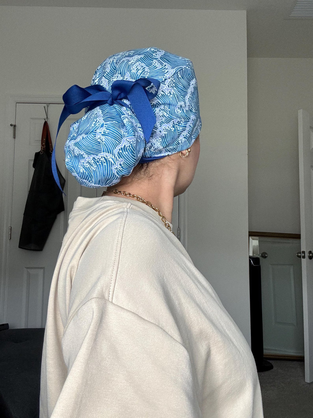 Japanese Wave Inspired Scrub Cap