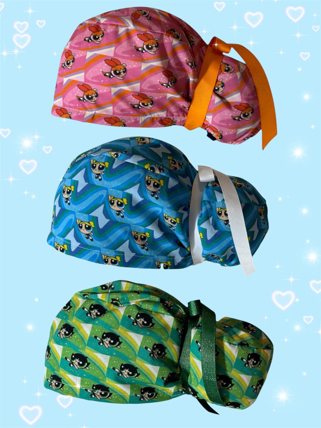 Cute Cartoon Power Trio Inspired Scrub Cap