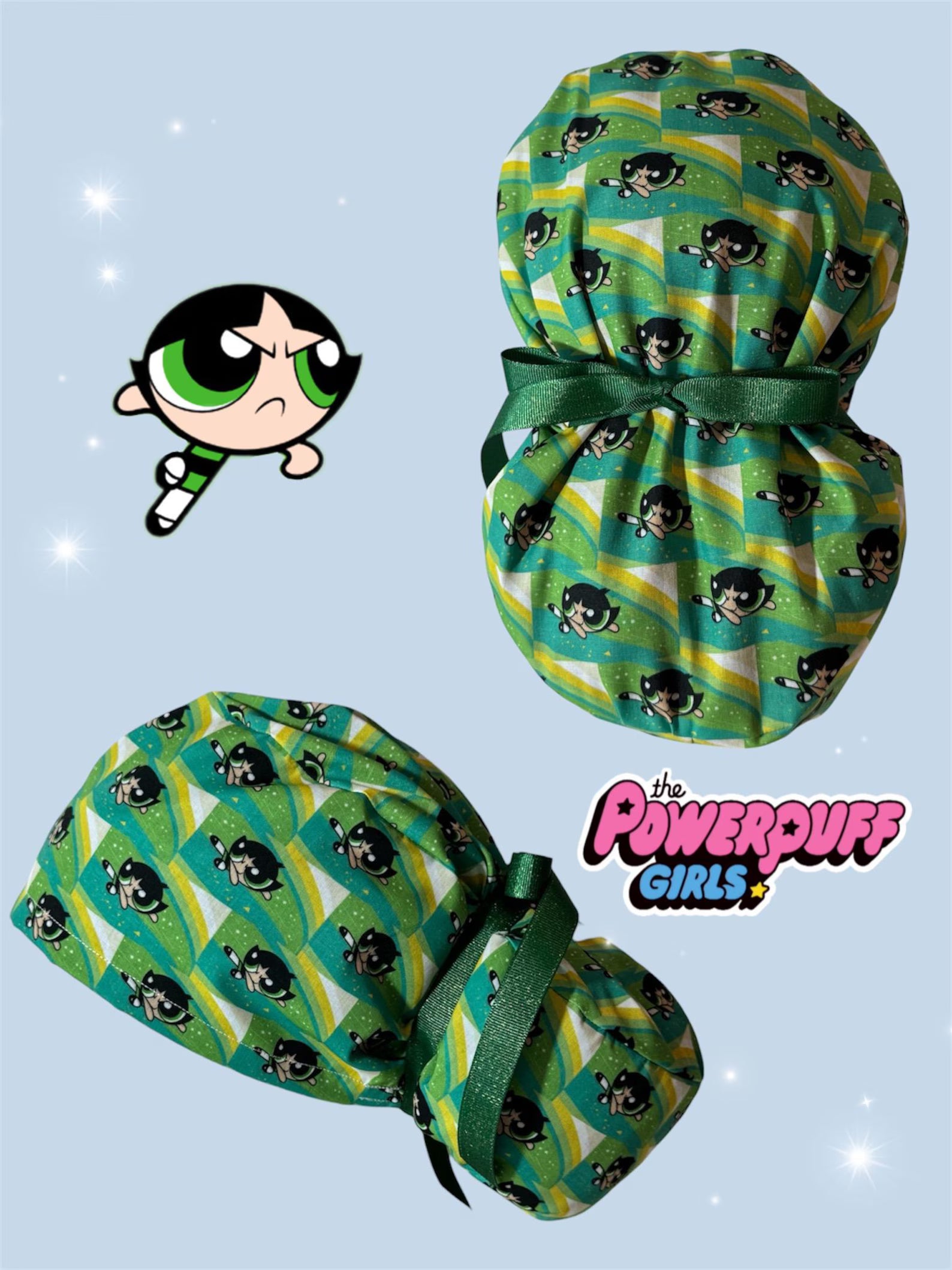 Cute Cartoon Power Trio Inspired Scrub Cap
