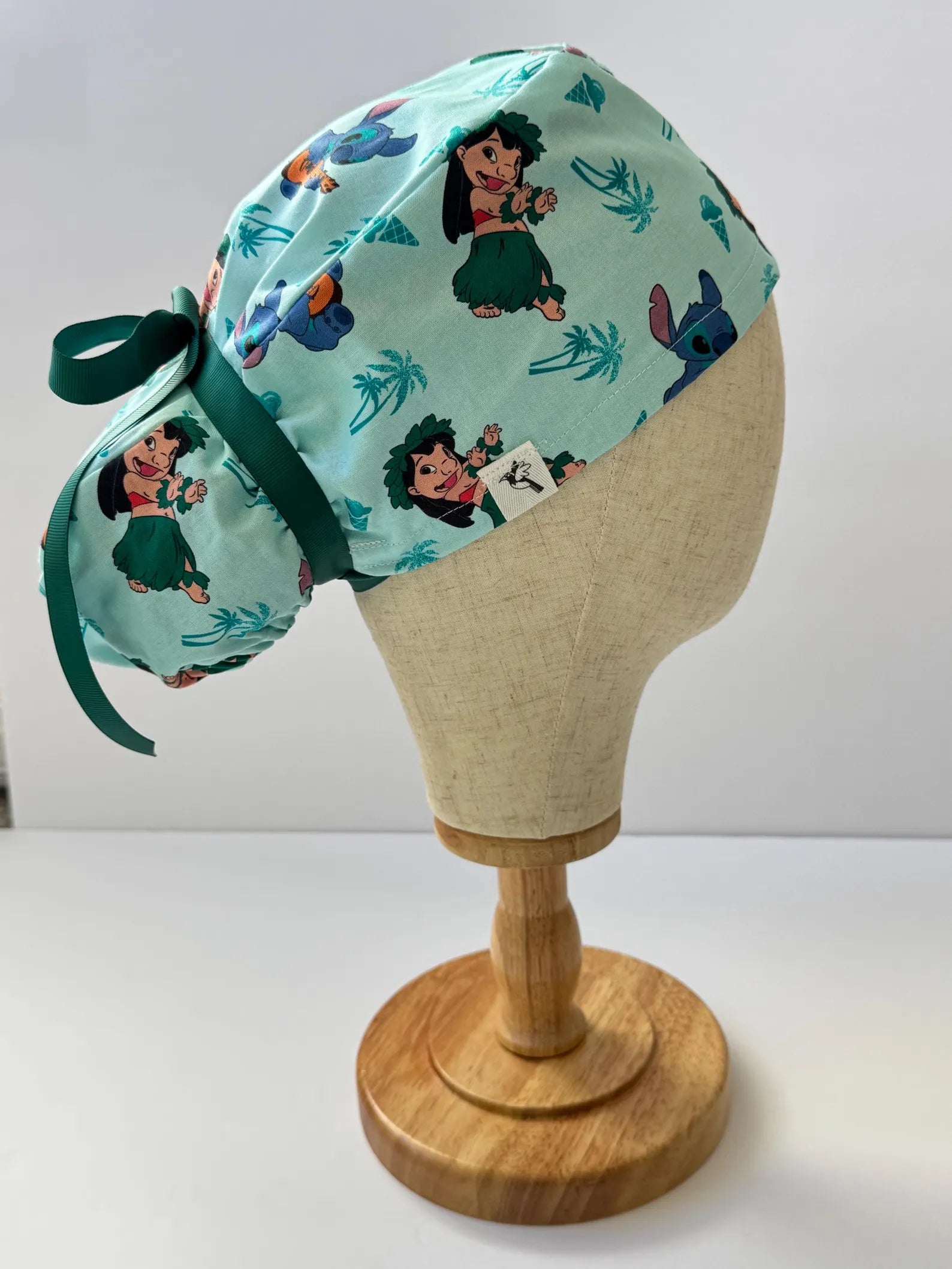 Blue Alien Hawaii Inspired Ponytail Scrub Cap