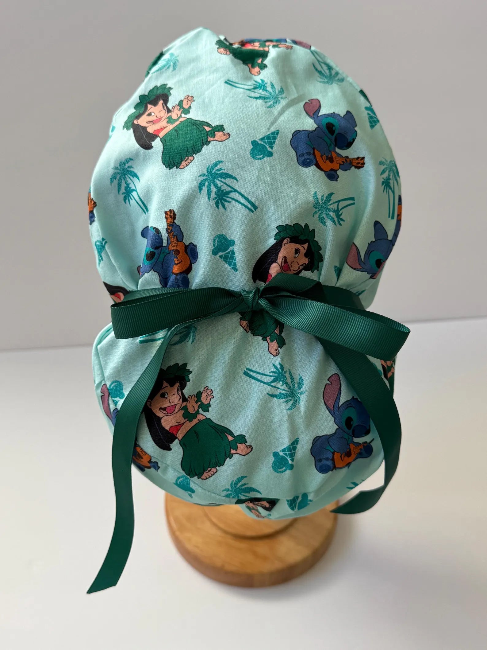 Blue Alien Hawaii Inspired Ponytail Scrub Cap