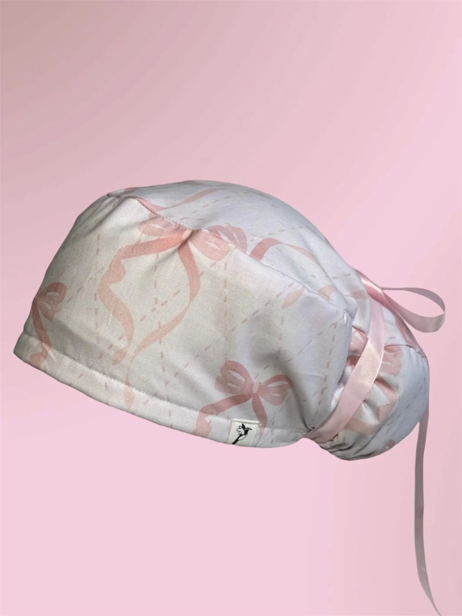 Light Pink Coquette Scrub Cap with Bows