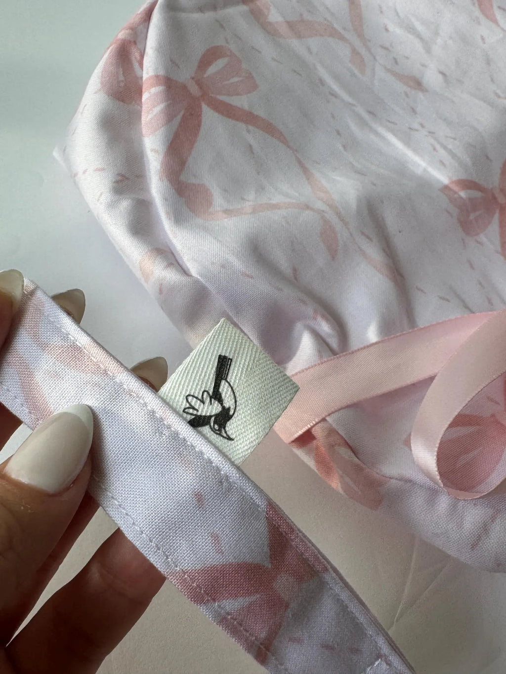 Light Pink Coquette Scrub Cap with Bows