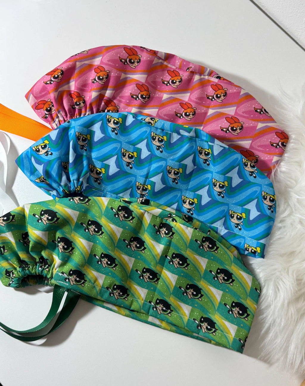 Cute Cartoon Power Trio Inspired Scrub Cap