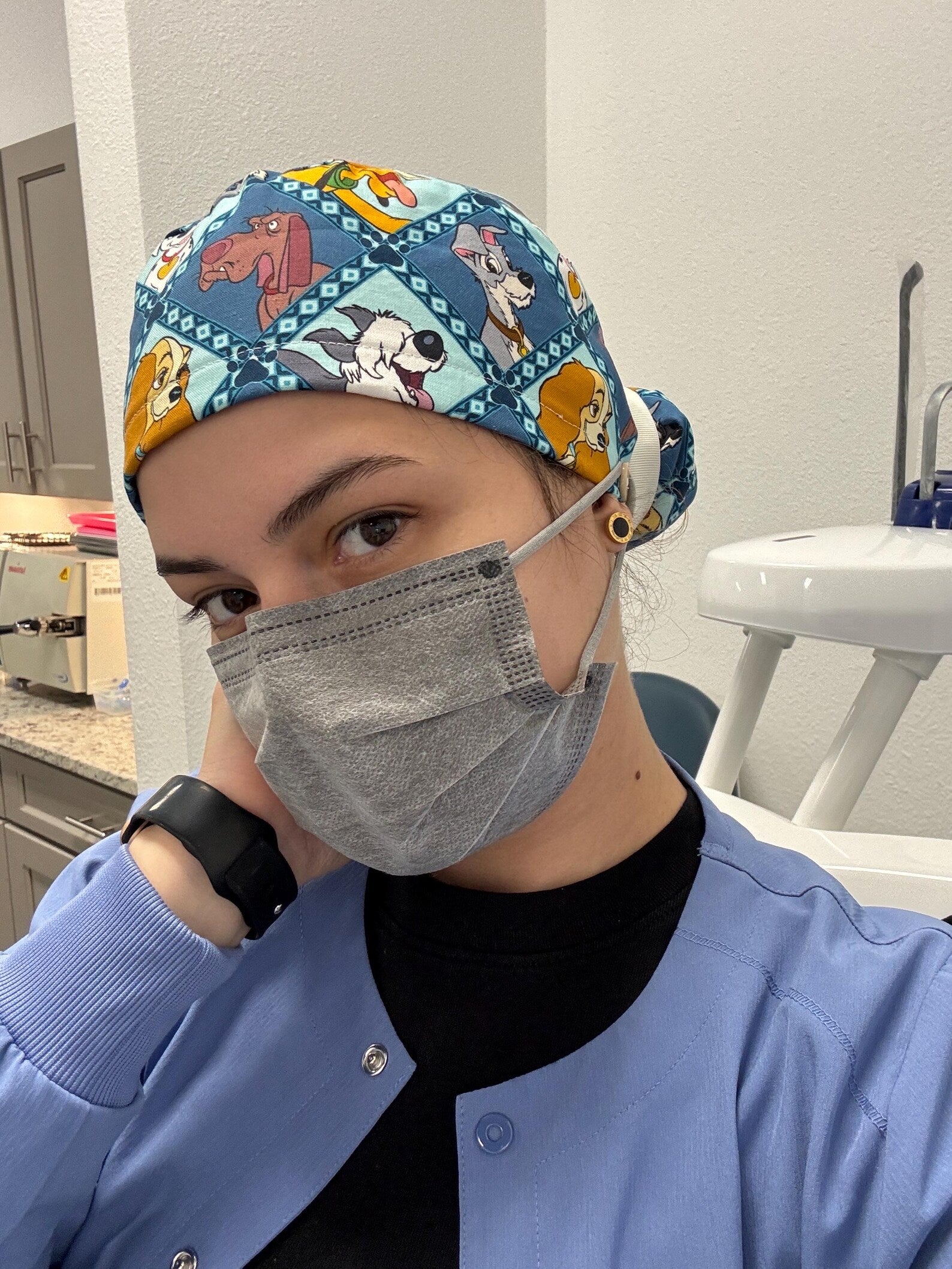 Animated Dogs Cotton Scrub Cap