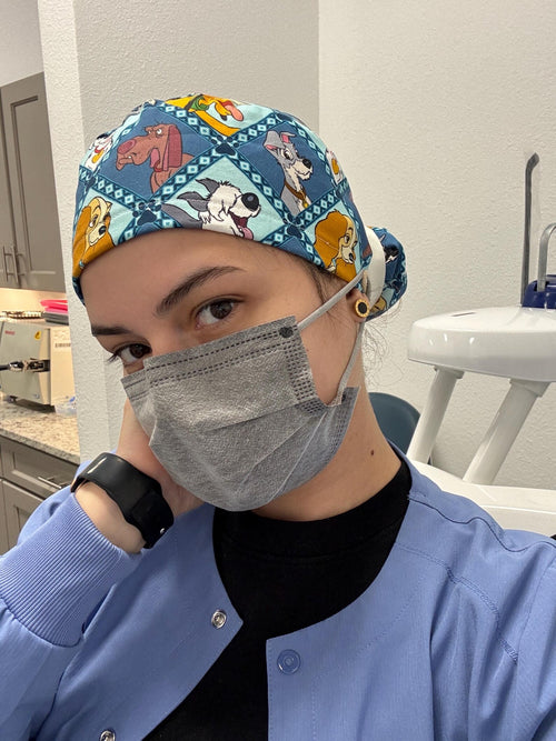 Animated Dogs Cotton Scrub Cap
