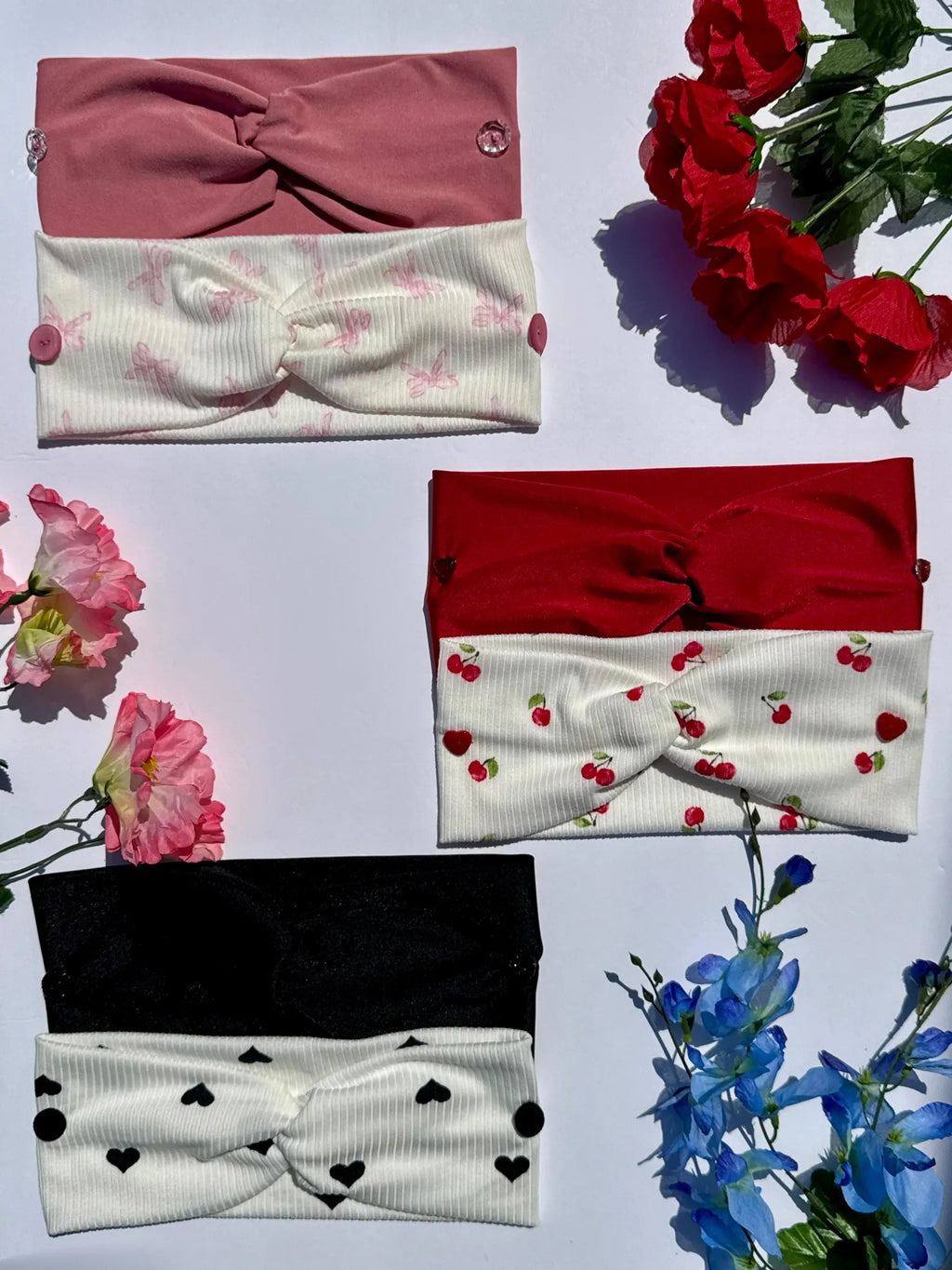Handmade Button Headbands Set of 2
