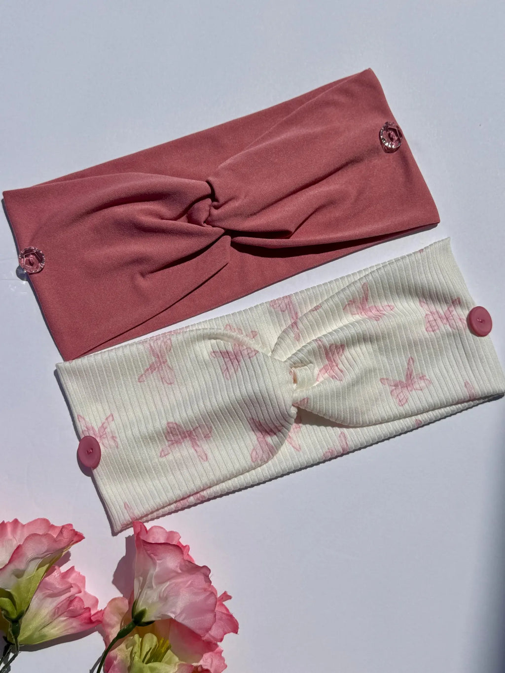 Handmade Button Headbands Set of 2