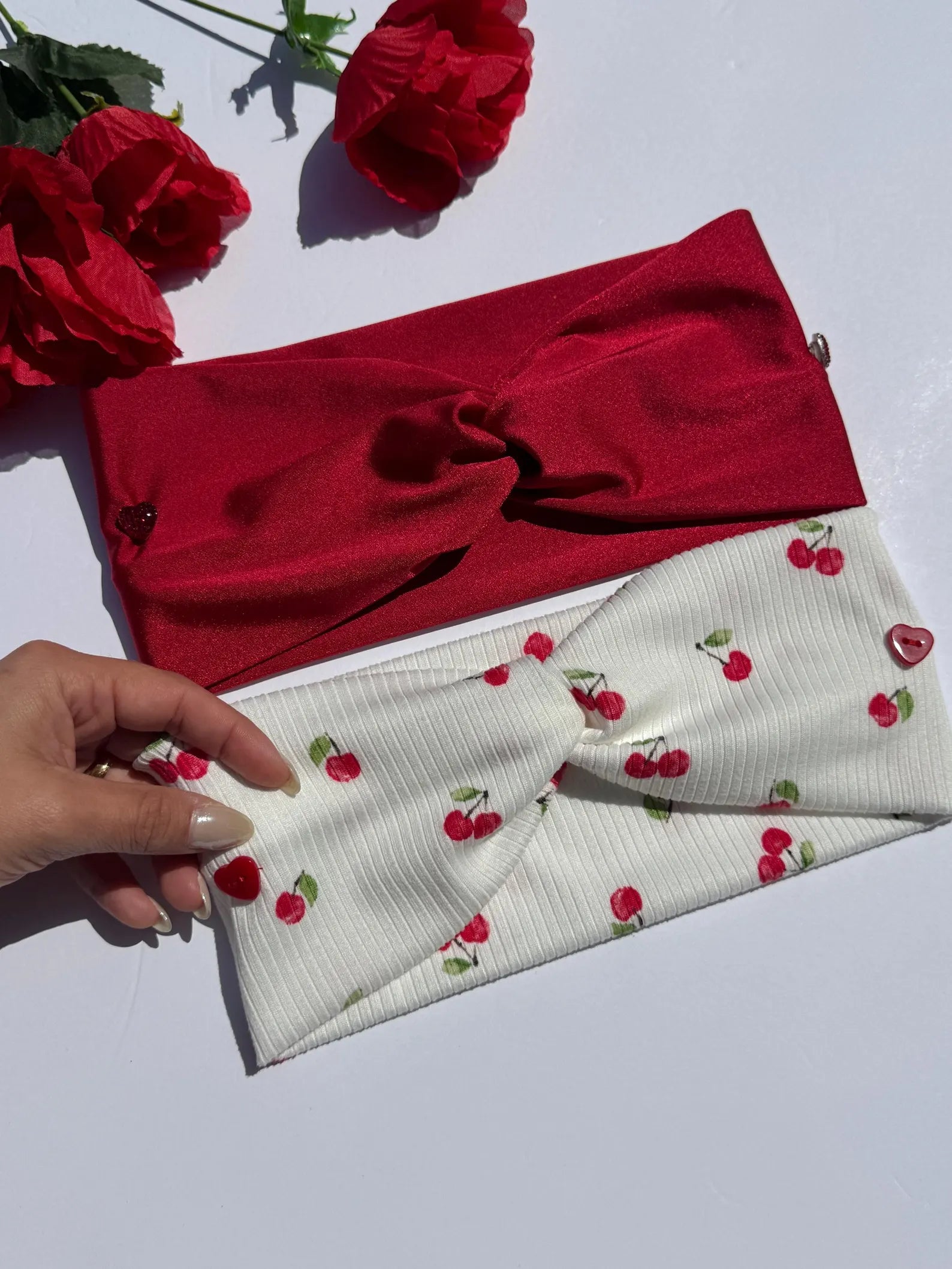 Handmade Button Headbands Set of 2