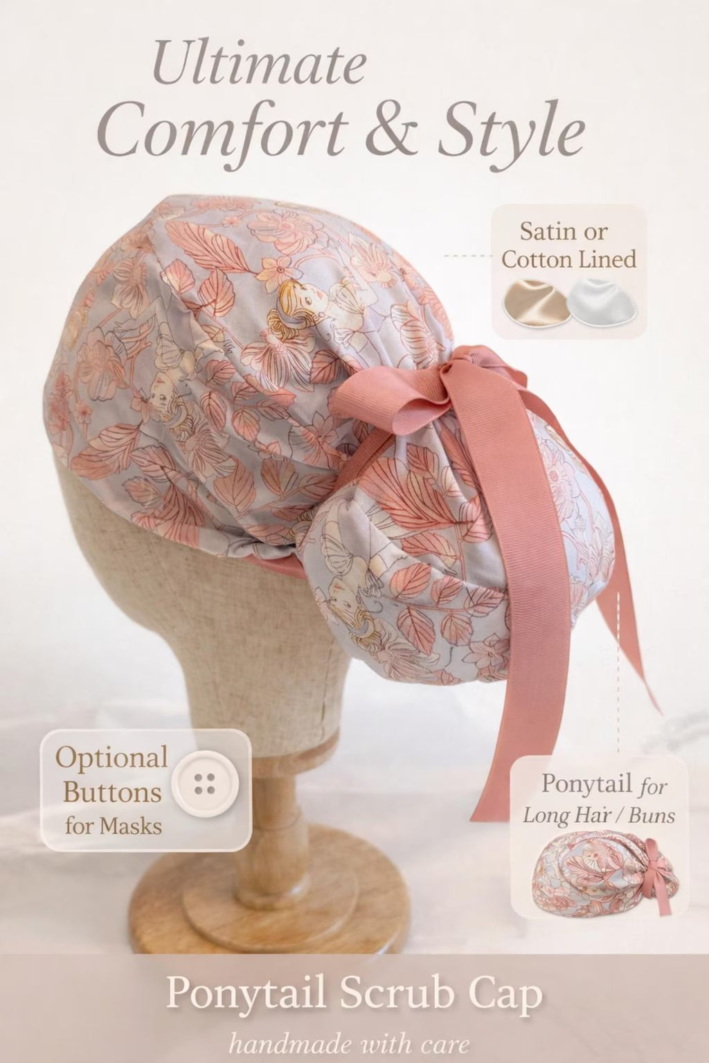 Princess Inspired Scrub Cap