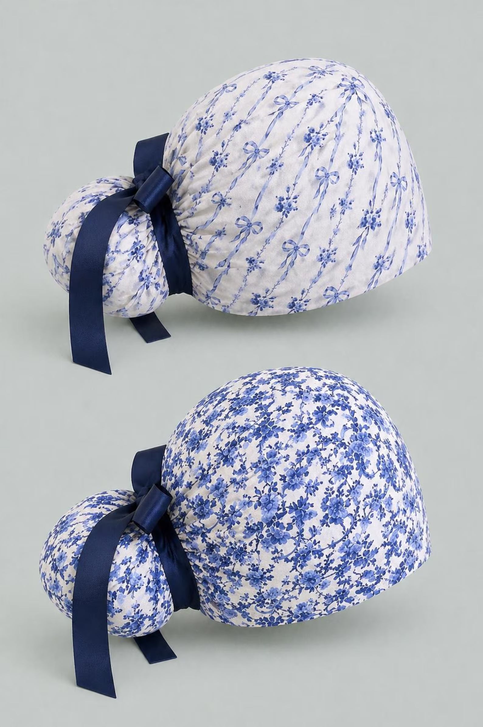 Blue Floral Scrub Cap