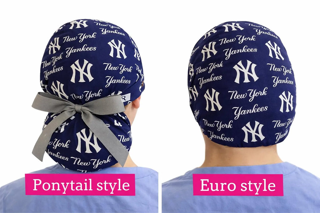 New York Style Navy Blue Baseball Inspired Scrub Cap