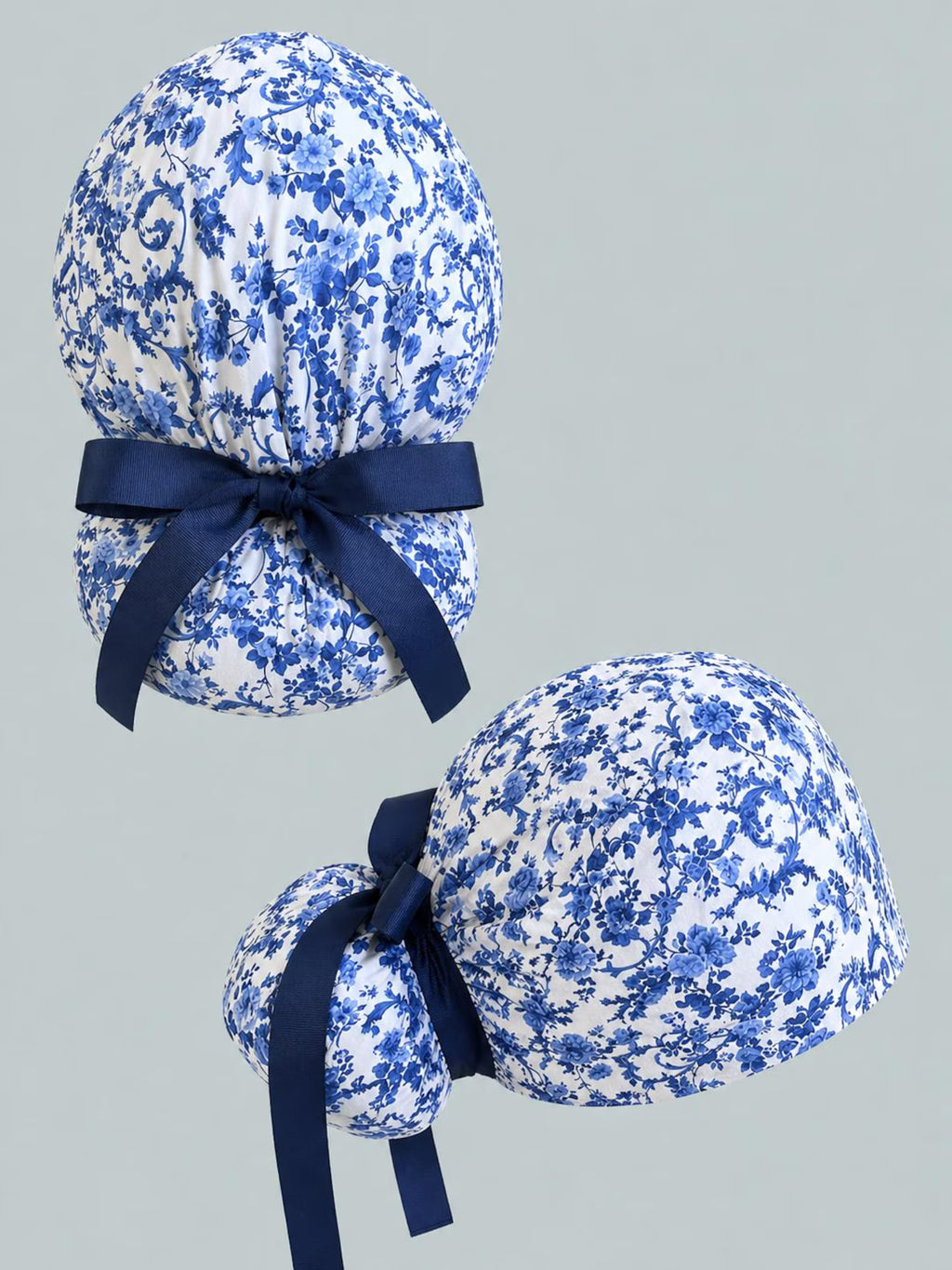 Blue Floral Scrub Cap