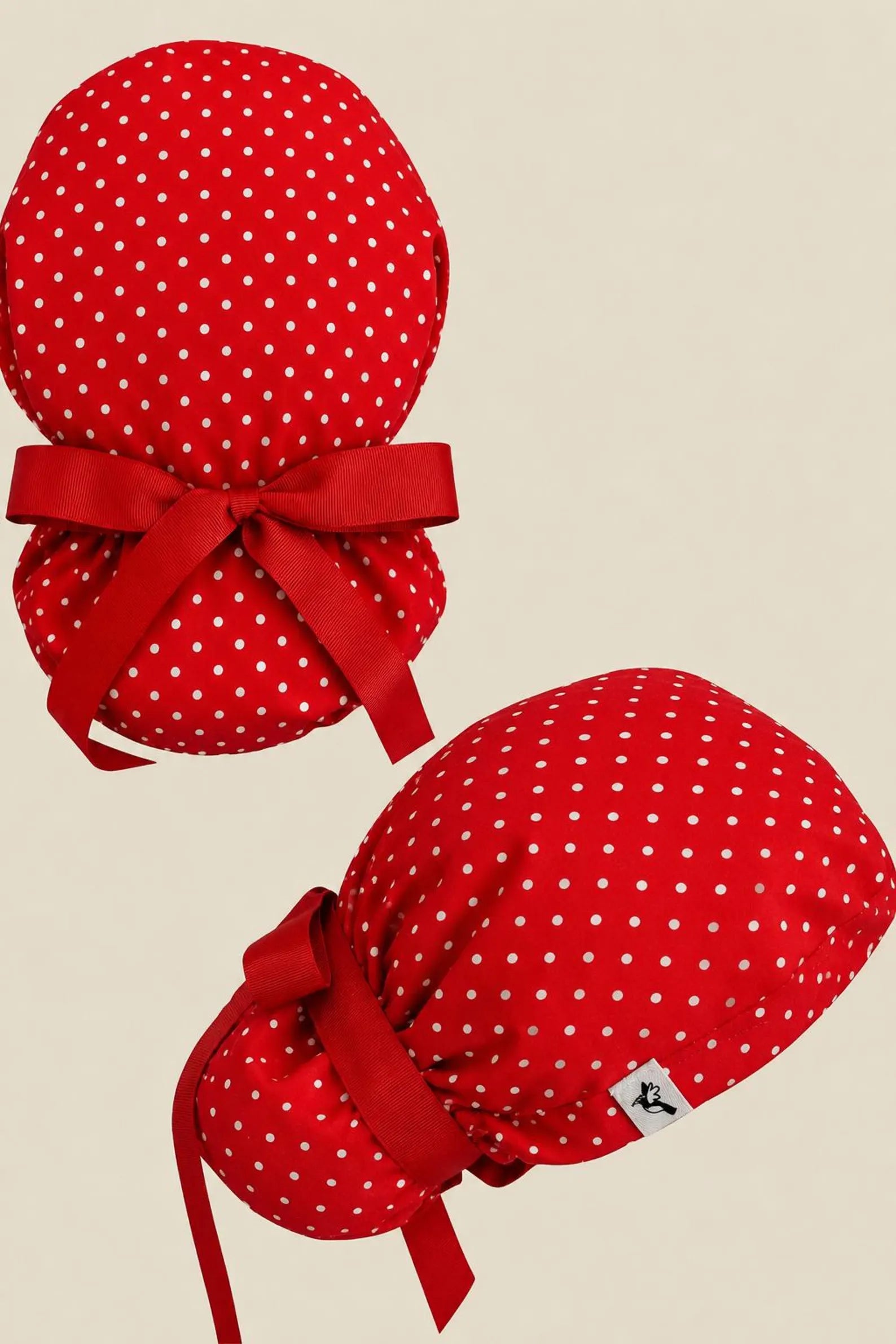 Polka Dot Black Cotton scrub Cap