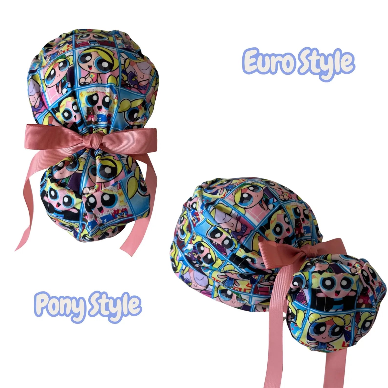 Cute Cartoon Power Trio Inspired  Scrub Cap