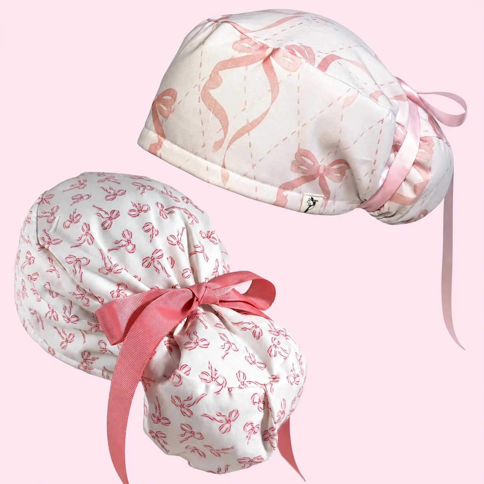 Light Pink Coquette Scrub Cap with Bows