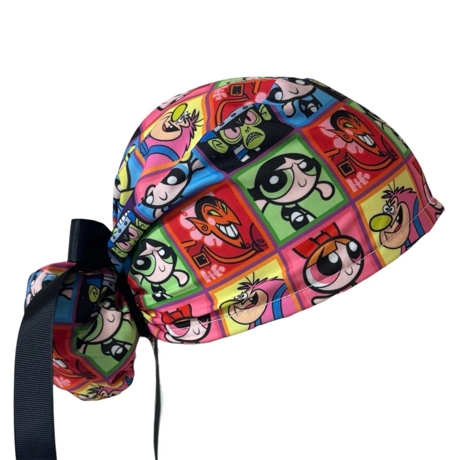 Cute Cartoon Power Trio Inspired Scrub Cap