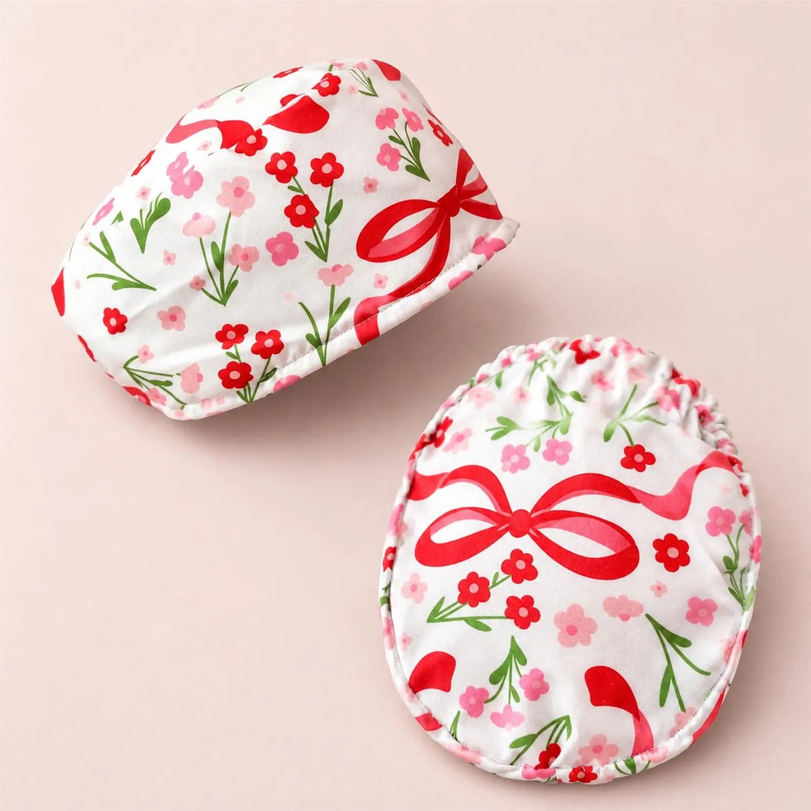 Floral Bow Scrub Cap