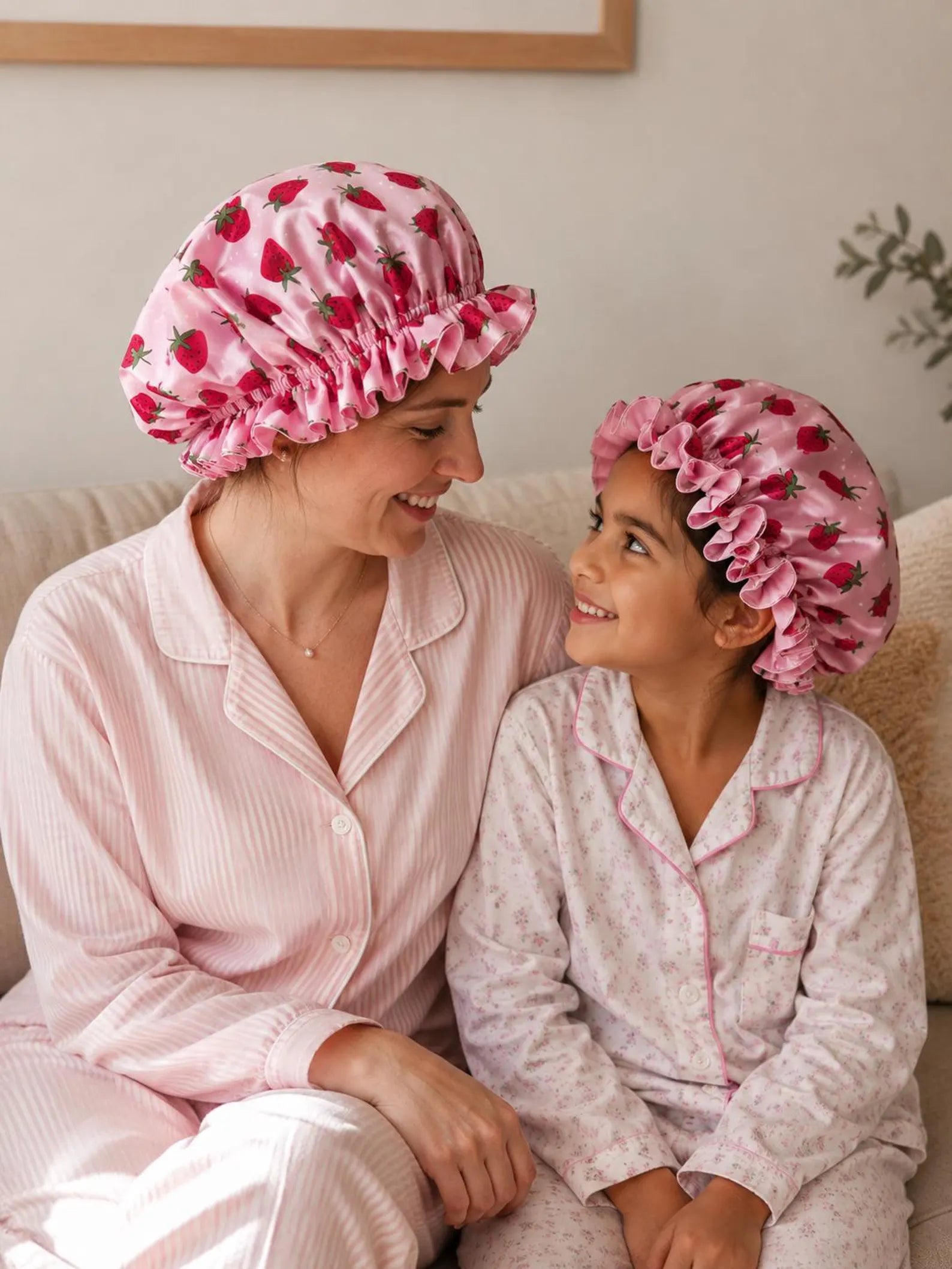 Mom & Daughter Satin Bonnet Set