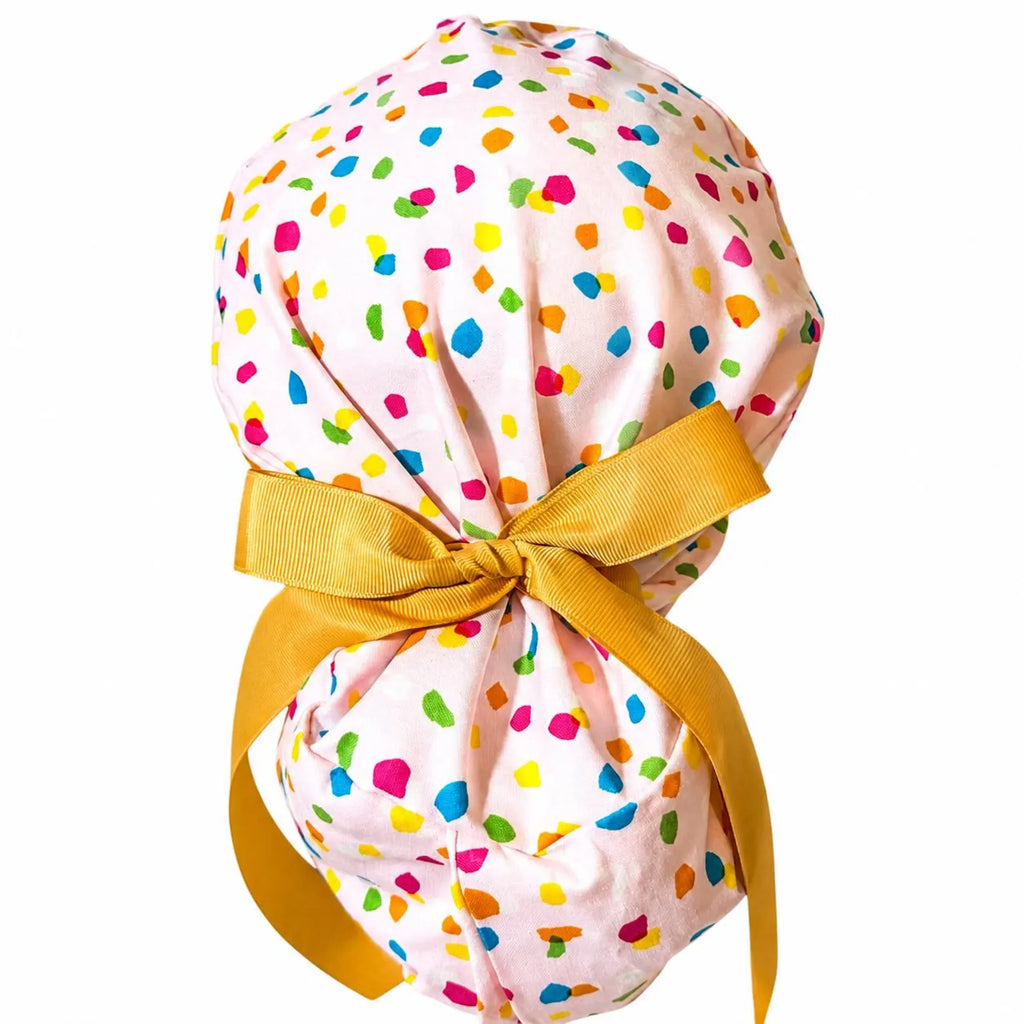 Confetti Ponytail Scrub Cap