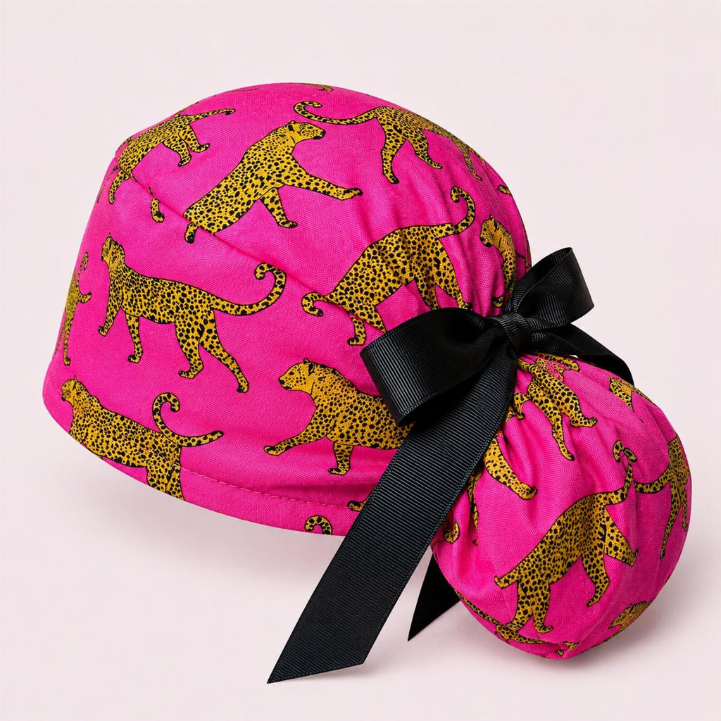 Pink Leopard Scrub Cap