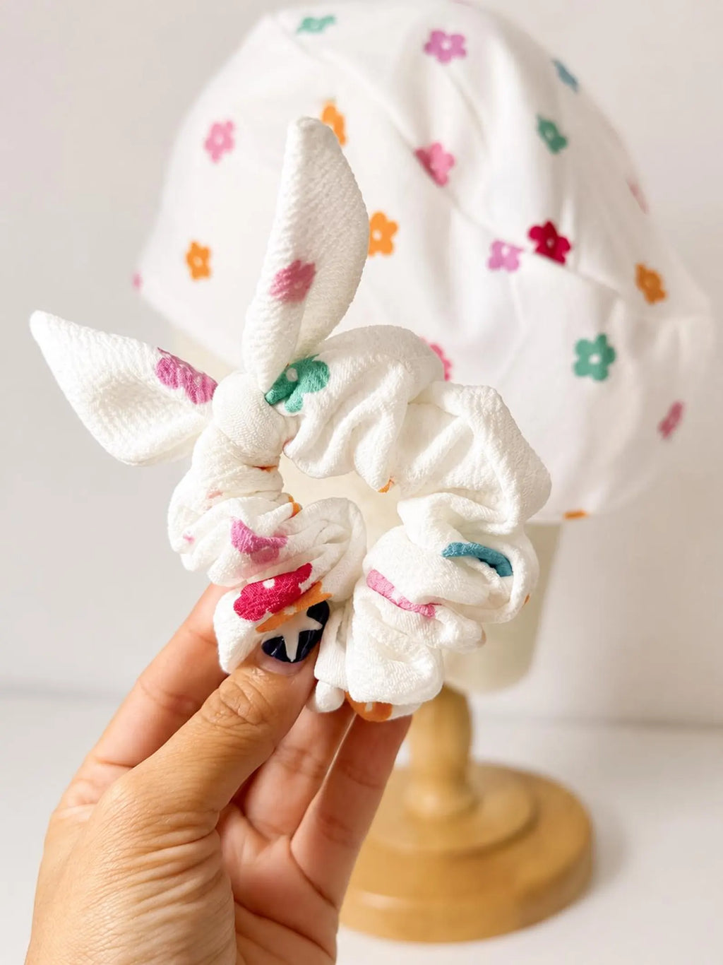 Stretch Euro Scrub Cap with Matching Scrunchie