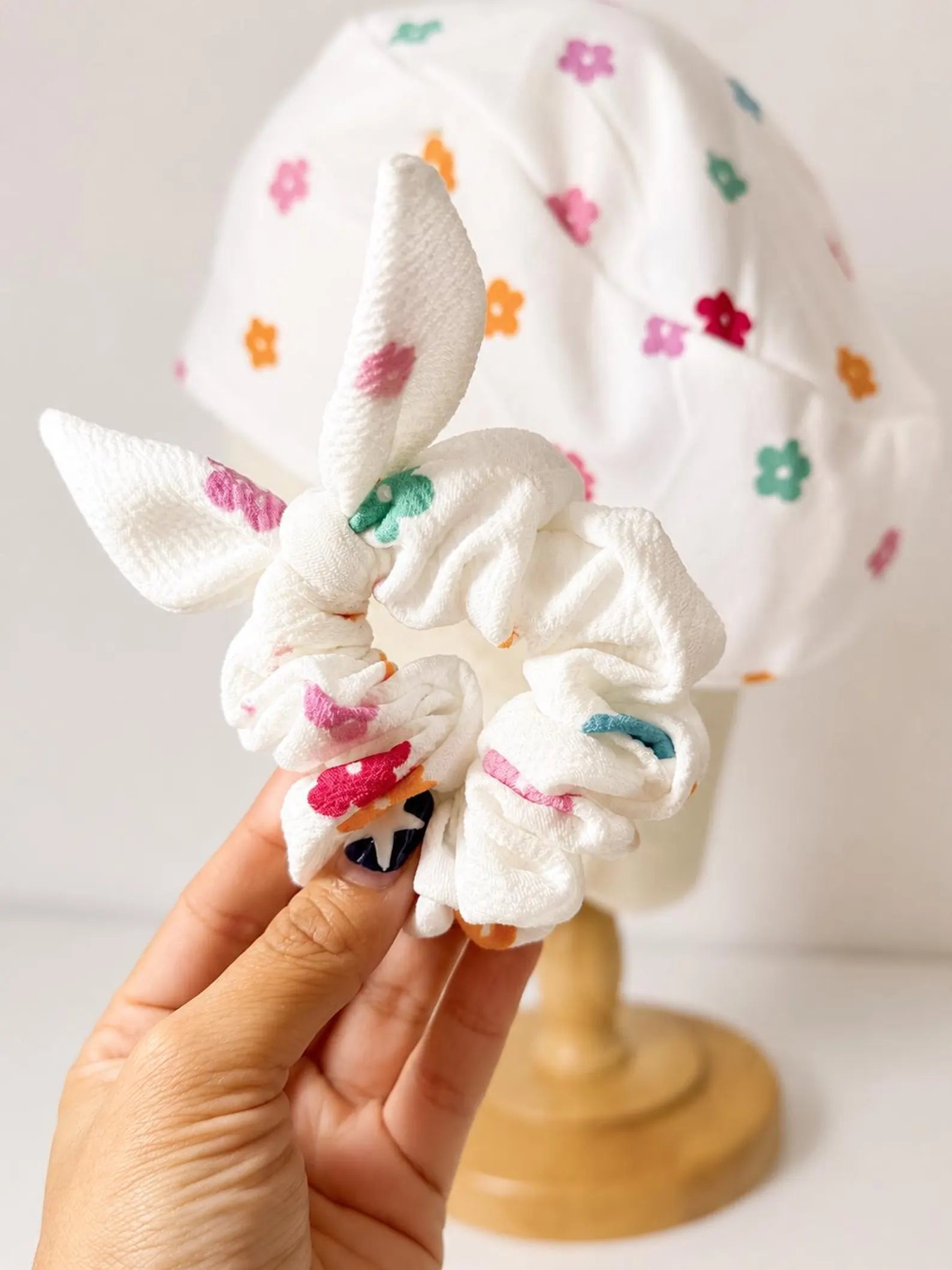 Stretch Euro Scrub Cap with Matching Scrunchie