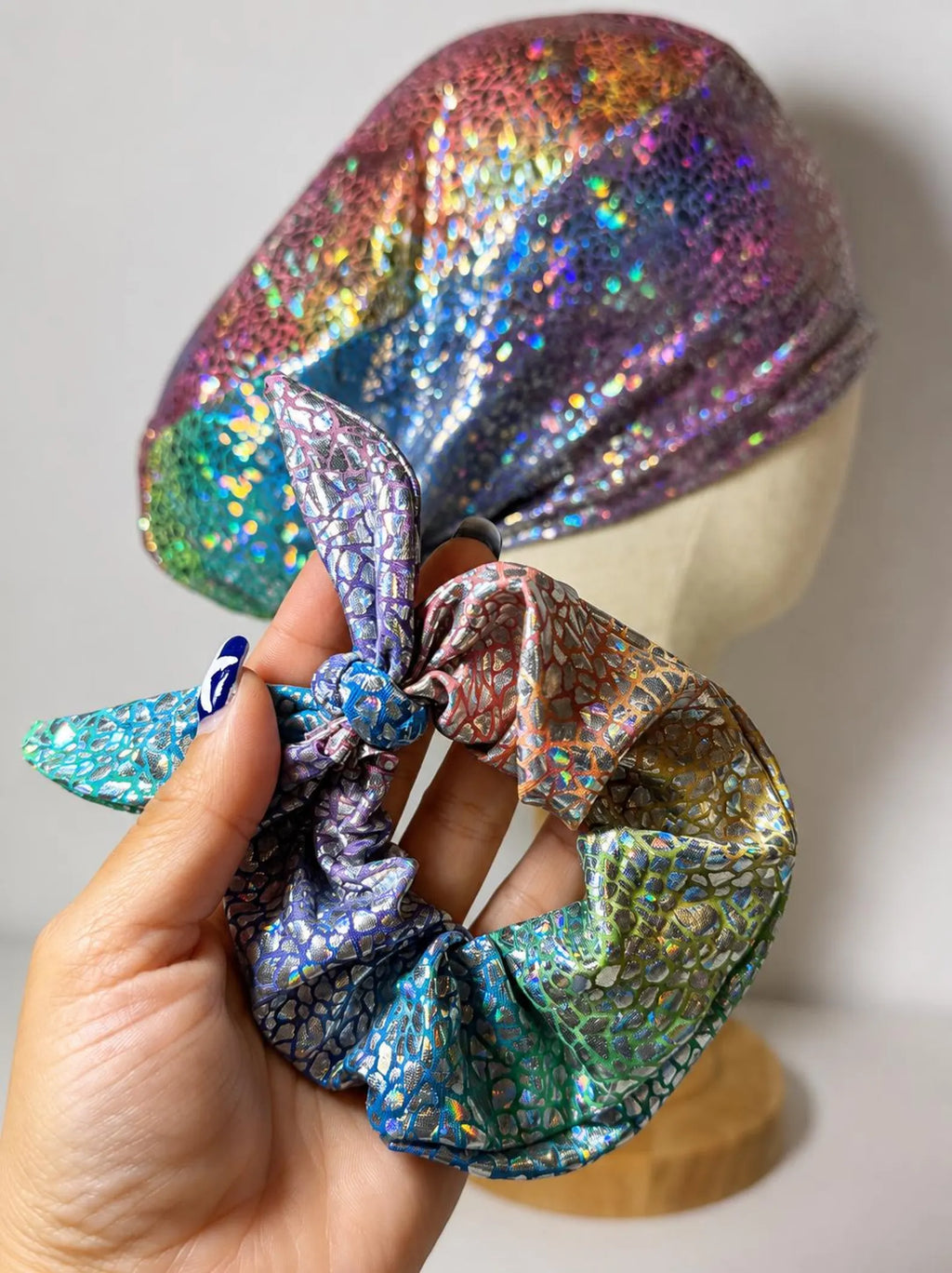 Stretch Euro Scrub Cap with Matching Scrunchie