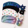 Stretch Euro Scrub Cap with Matching Scrunchie