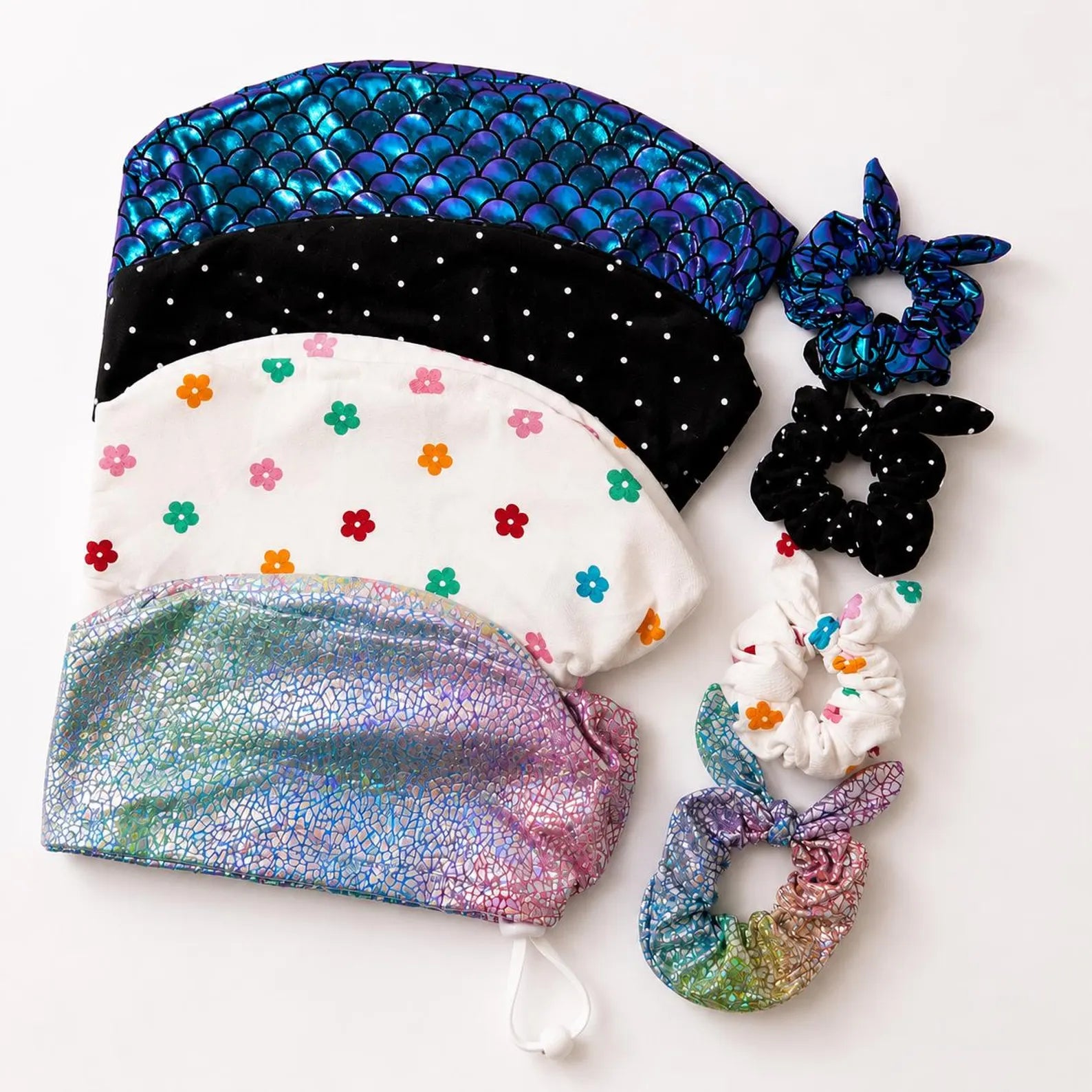 Stretch Euro Scrub Cap with Matching Scrunchie