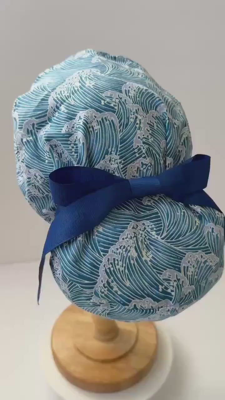 Japanese Wave Inspired Scrub Cap